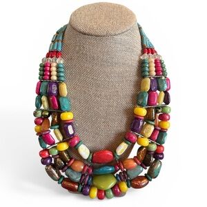 NENA Multi-Color Beaded Statement Necklace - Women Jewelry